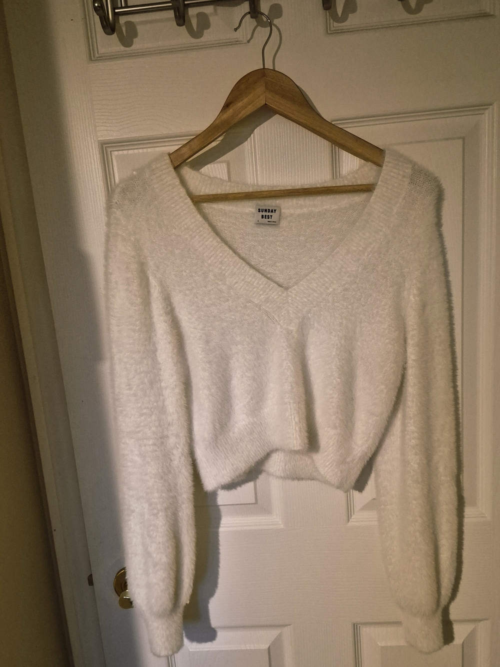 Aritzia Sunday Best Kitten Fuzzy V-Neck Sweater - Small